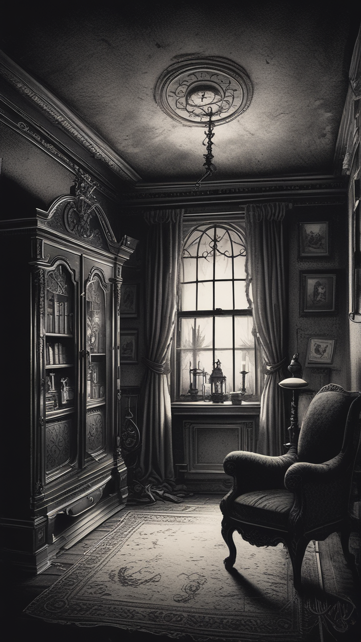 The clock struck MIDNIGHT; a chilling WHISPER echoed the halls.<break time="0.7s" /> A SHADOW moved closer, revealing eyes full of MISCHIEF.<break time="0.7s" /> The letter unveiled a TRUTH; secrets buried beneath layers of SILENCE.
