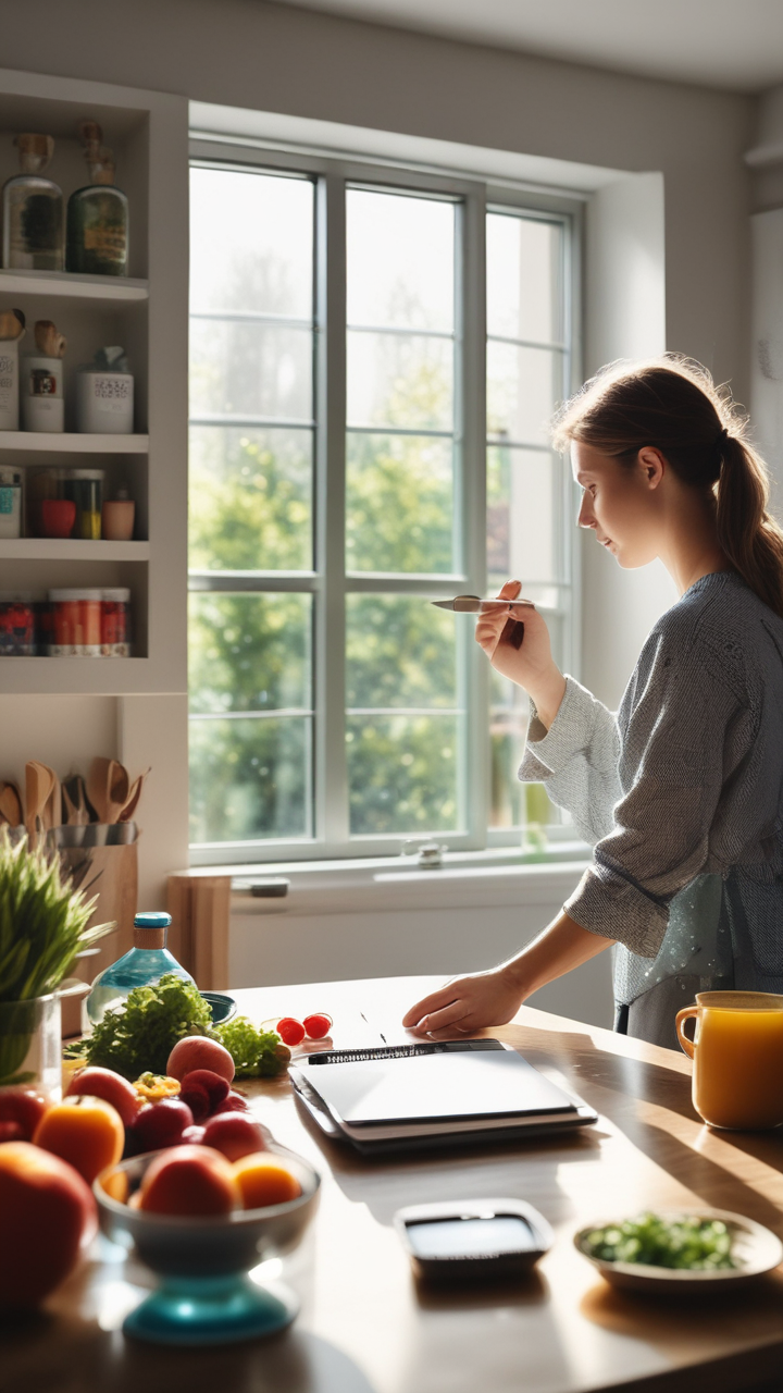 Start your DAY right with timely MEALS and structured PLANNING. Stay ENERGIZED during breaks with short WALKS and ample HYDRATION. End your DAY with REFLECTION using a gratitude JOURNAL and calm AMBIENCE.