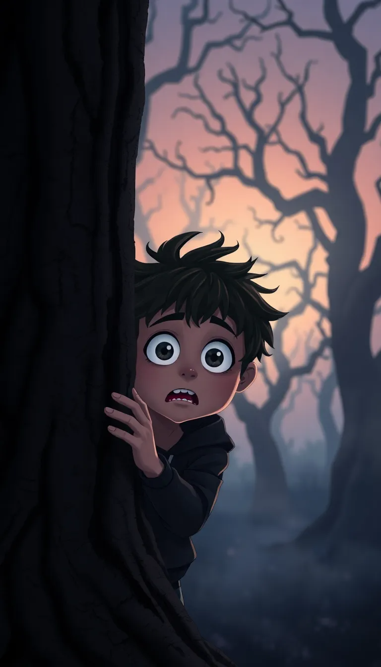 In a DARK, foggy FOREST, young Tom discovers the sound of eerie whispers. Heart racing, Tom follows the WHISPER, drawn into the depths of shadows. Before him stood an OLD, haunted MANSION, promising secrets buried within its walls. A chill runs down his spine as the DOOR slowly CREAKS open wide. Haunting portraits with watchful EYES line the walls, sending shivers down his spine. A GUST of wind SLAMS shutters, and candle flames flicker, threatening darkness. Suddenly, a FRIENDLY ghost appears, its presence lightening the room's oppressive air. It beckons him toward a secret PASSAGE, its whispers hinting at untold TRUTHS. Tom's heart POUNDS as he ventures deeper into the shadowy, UNKNOWN labyrinth. With TREMBLING hands, Tom unveils the chest, revealing a breathtaking, enchanted surprise.