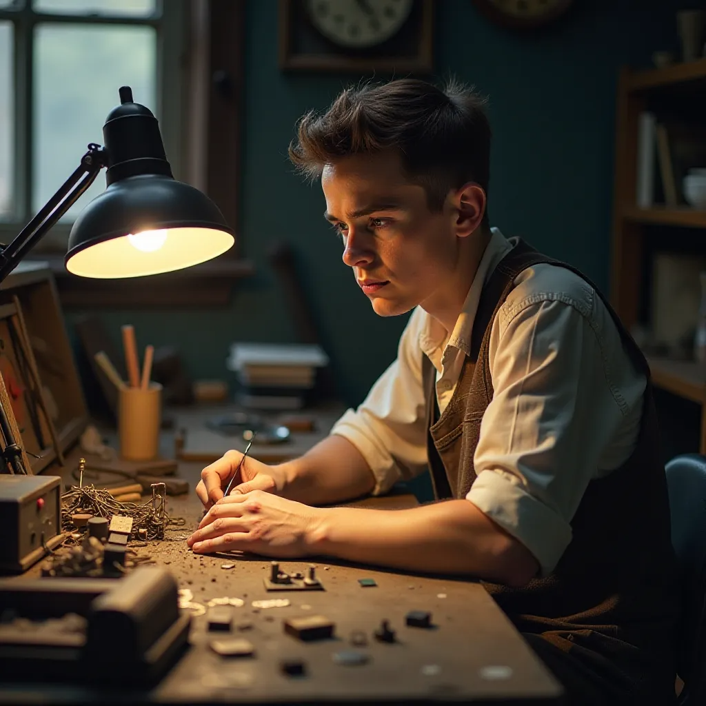 In a dim workshop, the FIRST semiconductor sparks a REVOLUTION in human innovation. <break time="0.7s" /> From this humble ORIGIN, semiconductors transformed Silicon Valley into a GLOBAL tech epicenter. <break time="0.7s" /> Semiconductors brought ENTERTAINMENT into our homes, changing how families interacted forever. <break time="0.7s" /> Advancements in SPACE exploration owe much to semiconductors, pushing boundaries beyond EARTH. <break time="0.7s" /> In laboratories worldwide, semiconductors drive cutting-edge RESEARCH, enabling breakthroughs in countless fields. <break time="0.7s" /> Medical TECHNOLOGY evolved, with semiconductors enhancing precision, saving lives in surgery rooms. <break time="0.7s" /> Urban landscapes GLOW, powered by semiconductors enabling advanced infrastructure and endless possibilities. <break time="0.7s" /> Education ACCESS revolutionized, as semiconductors connect classrooms globally, bridging learning gaps. <break time="0.7s" /> Industries embraced automation, with semiconductors driving efficiency in modern MANUFACTURING processes. <break time="0.7s" /> Today, semiconductors are the INVISIBLE thread weaving our lives together, undeniably essential. <break time="0.7s" />