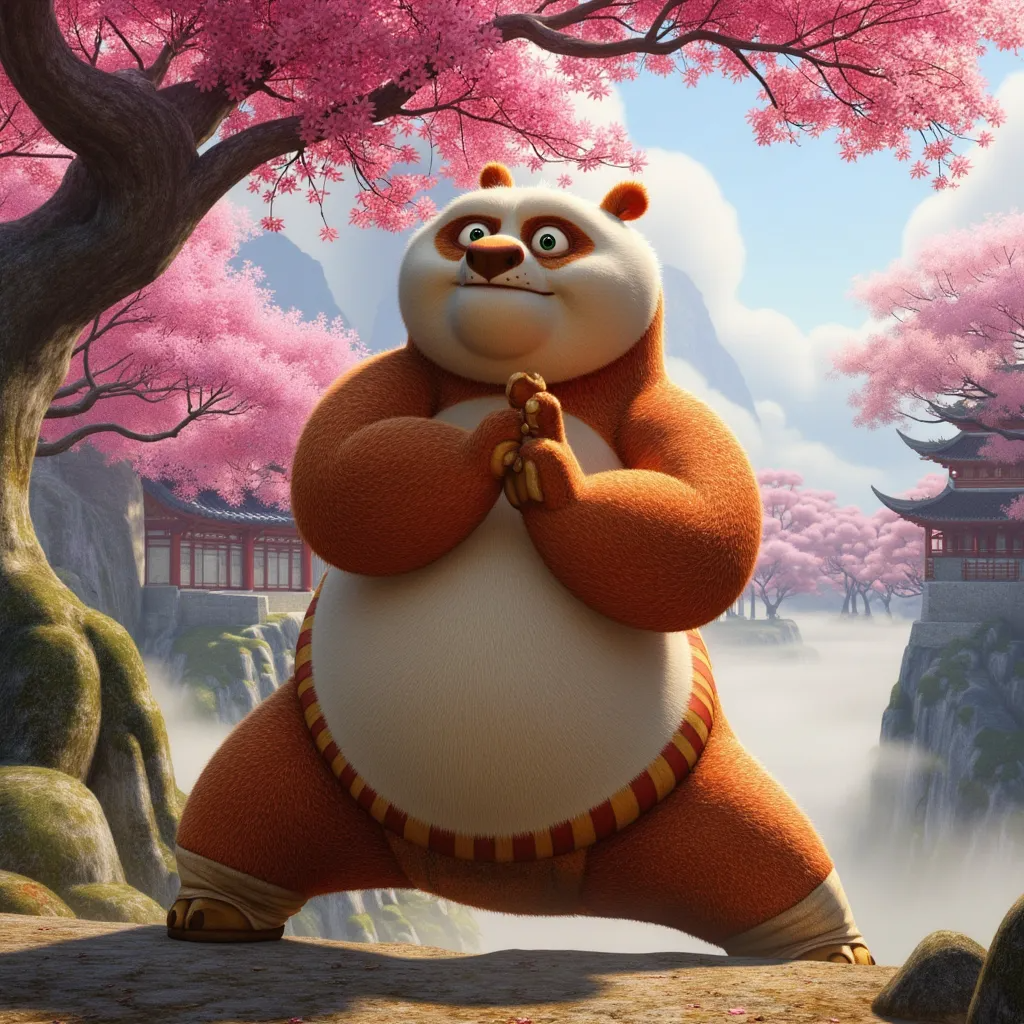 Character: Kungpofuu - Generate me a story for this chubby dragon warrior where he is learning kungfu
