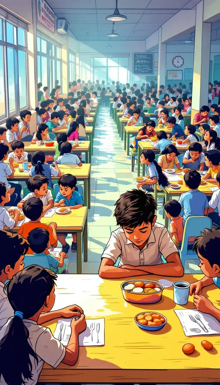 Every afternoon at 1:15 sharp, Aarav would open his tiffin in the canteen. A quiet 12-year-old boy who NEVER asked questions, NEVER made any noise, alone. One day, his classmate Riya forgot her lunch and her stomach grumbled VERY loudly. She sat right beside him, putting on a brave face, and simply said, 'I'm STARVING!' Aarav smiled shyly, without a single word, and offered half of his small roti. She noticed his meager meal: one roti, some sabzi, and a single, lonely biscuit. “Is this ALL you eat every single day?” she asked with genuine, heartfelt concern. That evening, Riya went home and told her mother EVERYTHING, her words tumbling out. The next day, Riya proudly offered him the extra lunch her mother had packed. But he refused. “Maa says, you must ONLY eat what you rightfully, honestly earn.”