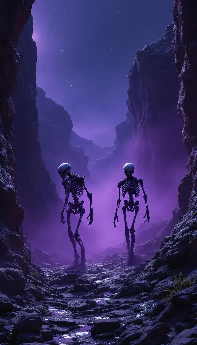 In the thick purple mists of Planet 271K, two Skeleton scouts uncover a betrayal. They found a shattered campfire, scorched loot bags, and a strange green Goblin medallion. A hidden transmission confirmed their fears: their raid routes were SOLD for Goblin gold. Deep inside the Bonehold, their supreme commander, Rattleshade, learns of this DEEP TREASON. “They fed on our sacrifice, our silence… and they sold it… for GOLD?” He raised his ancient blade, its ethereal flame sealing their fate. THIS. IS. WAR. But the traitor, Grizzik, believed he held the REAL power: information and incentives. At dawn, the Skeleton legions rose from their dark pits. The war drums BEGAN. “They bought our silence,” Rattleshade declared. “NOW we will speak to them in WAR.” But a third player watched from the shadows, a betrayal deeper than gold awaits.