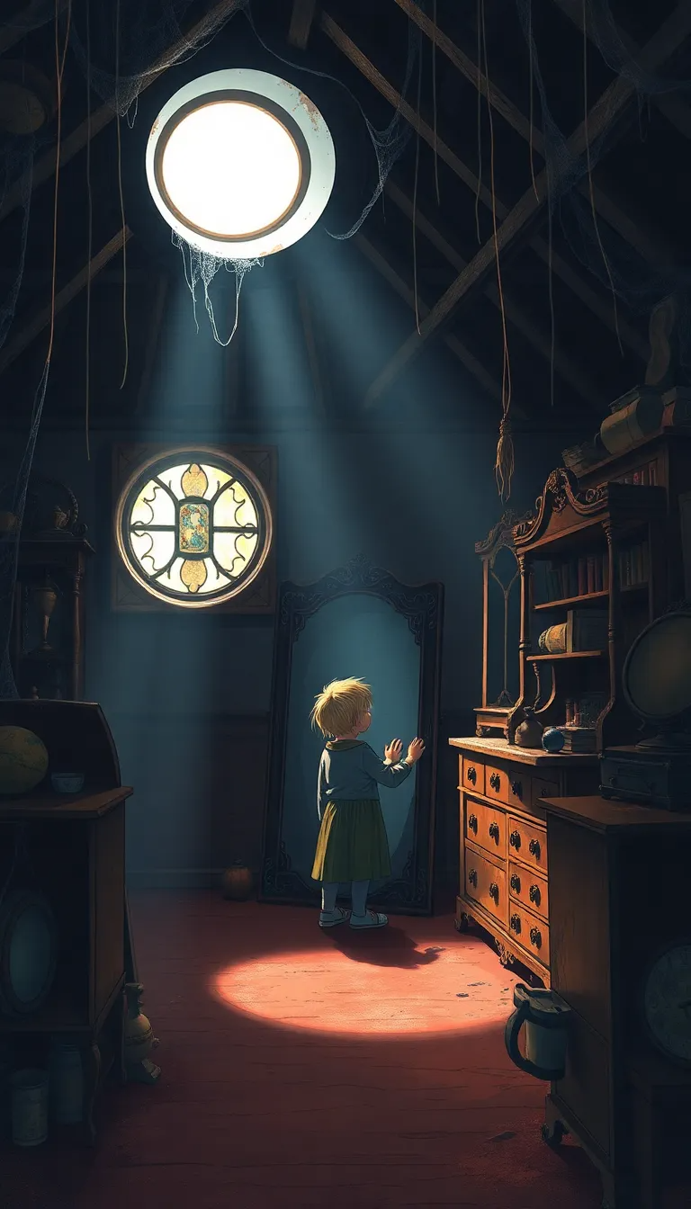 I found an old mirror in the attic, covered in dust. When I looked inside, my reflection smiled, but I WASN'T. It started moving on its own, its eyes NEVER leaving me. Then, it raised a hand, beckoning me to come a little...CLOSER. I saw writing on its shirt, a message written in REVERSE. It said, "HELP ME." It was the REAL me, trapped inside.