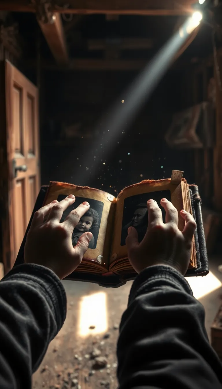 In the quiet attic, I found an old, forgotten photo album. The faces in the faded photographs seemed strangely familiar to me. On every single page, one poor soul's face was scratched out. I found one last photo, a hidden, undamaged little portrait inside. Holding the picture, I slowly looked up into the attic mirror. My reflection stared back, its face now COMPLETELY scratched out too.